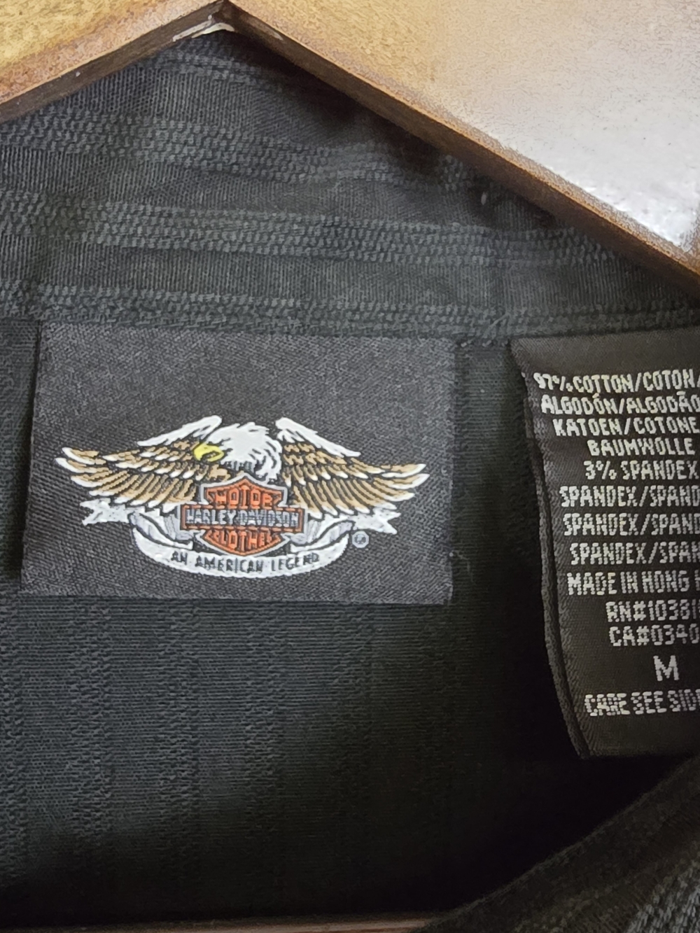 Harley-Davidson Black Pinstripe Workshirt with Orange Patch - Picture 3 of 6